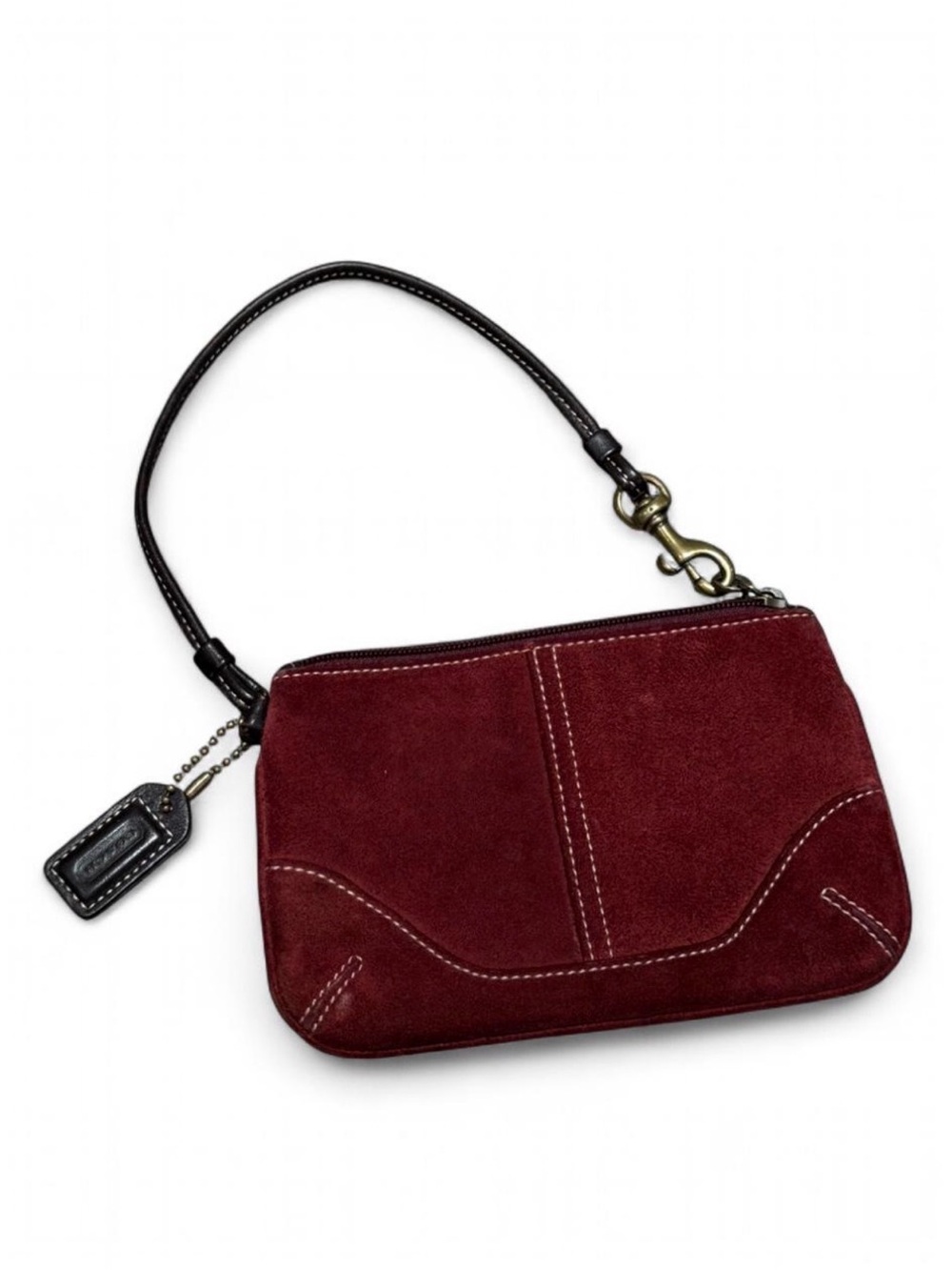 vintage coach burgundy red suede soho hobo wristlet / mini bag 🍷